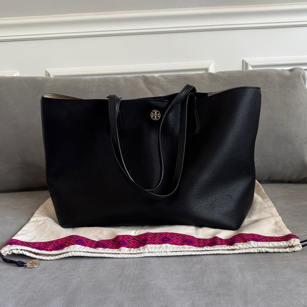Tory Burch Black Leather Tote